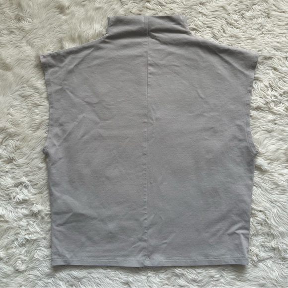 Madewell Top Funnelneck Cropped Muscle Tee Modal Blend Light Gray XL - Picture 4 of 10